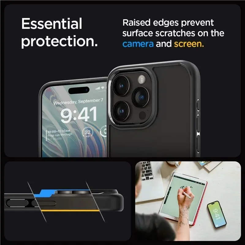 Mbrojtëse për celular Spigen Crystal Hybrid, për iPhone 15 Pro, e zezë - 4