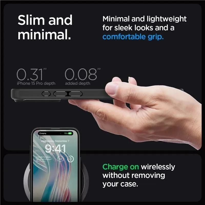 Mbrojtëse për celular Spigen Crystal Hybrid, për iPhone 15 Pro, e zezë - 5
