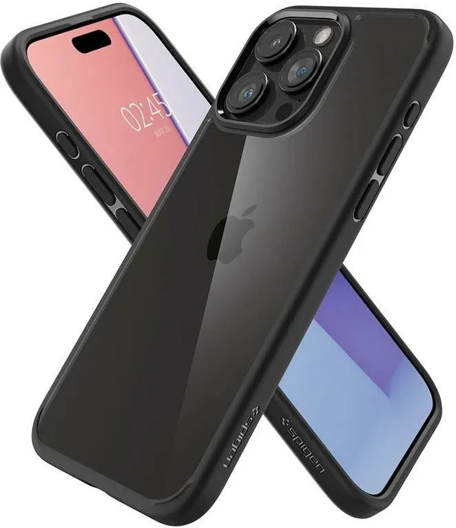 Mbrojtëse për celular Spigen Crystal Hybrid, për iPhone 15 Pro, e zezë - 10