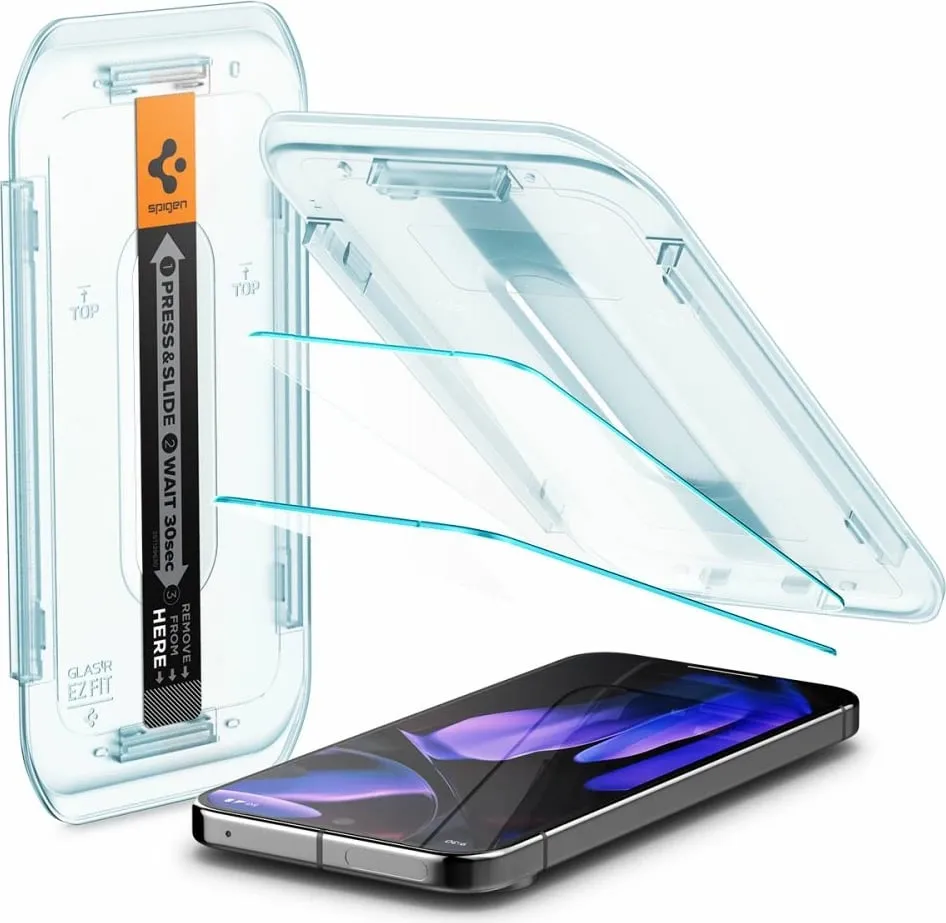 Xham mbrojtës Spigen Glass TR EZ Fit për Google Pixel 9 Pro XL, 2 copë, xhami i temperuar, transparent - 3