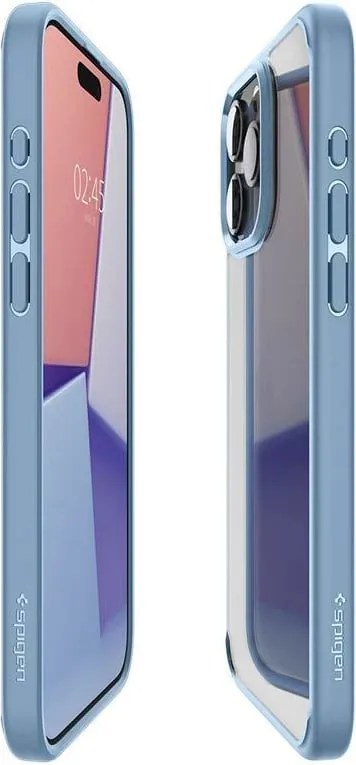 Mbështjellës Spigen Crystal Hybrid për iPhone 15 Pro Max, Transparent Blu - 12