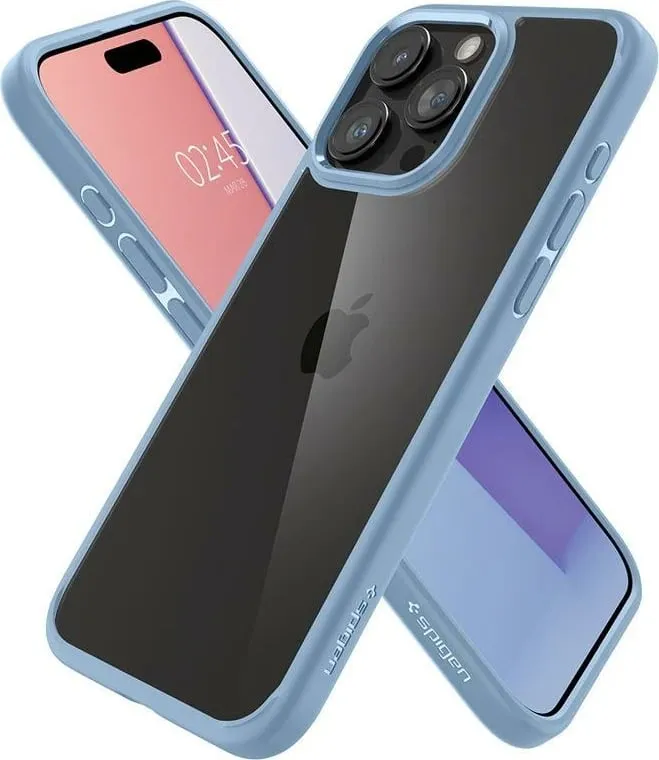 Mbështjellës Spigen Crystal Hybrid për iPhone 15 Pro Max, Transparent Blu - 3