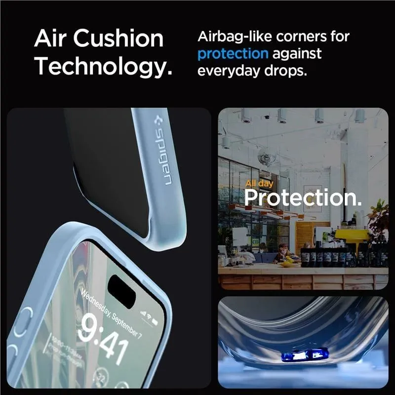 Mbështjellës Spigen Crystal Hybrid për iPhone 15 Pro Max, Transparent Blu - 6