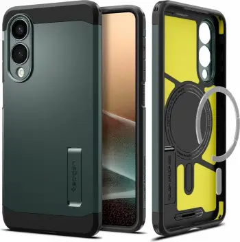 Mbulesë Spigen Tough Armor MagSafe për Samsung Galaxy S25 Edge, rezistente, Abyss Green