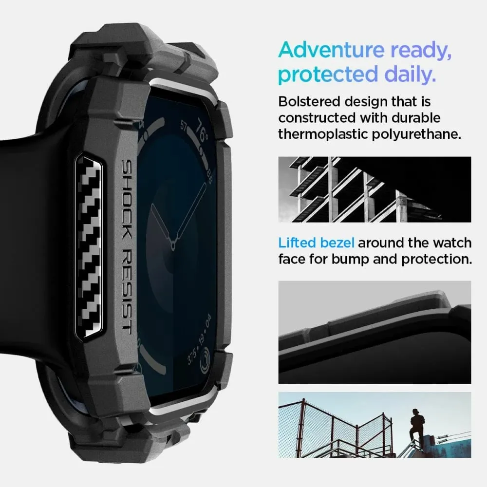 Mbrojtëse Spigen Rugged Armor për Apple Watch 10 (46 mm), e zezë - 9