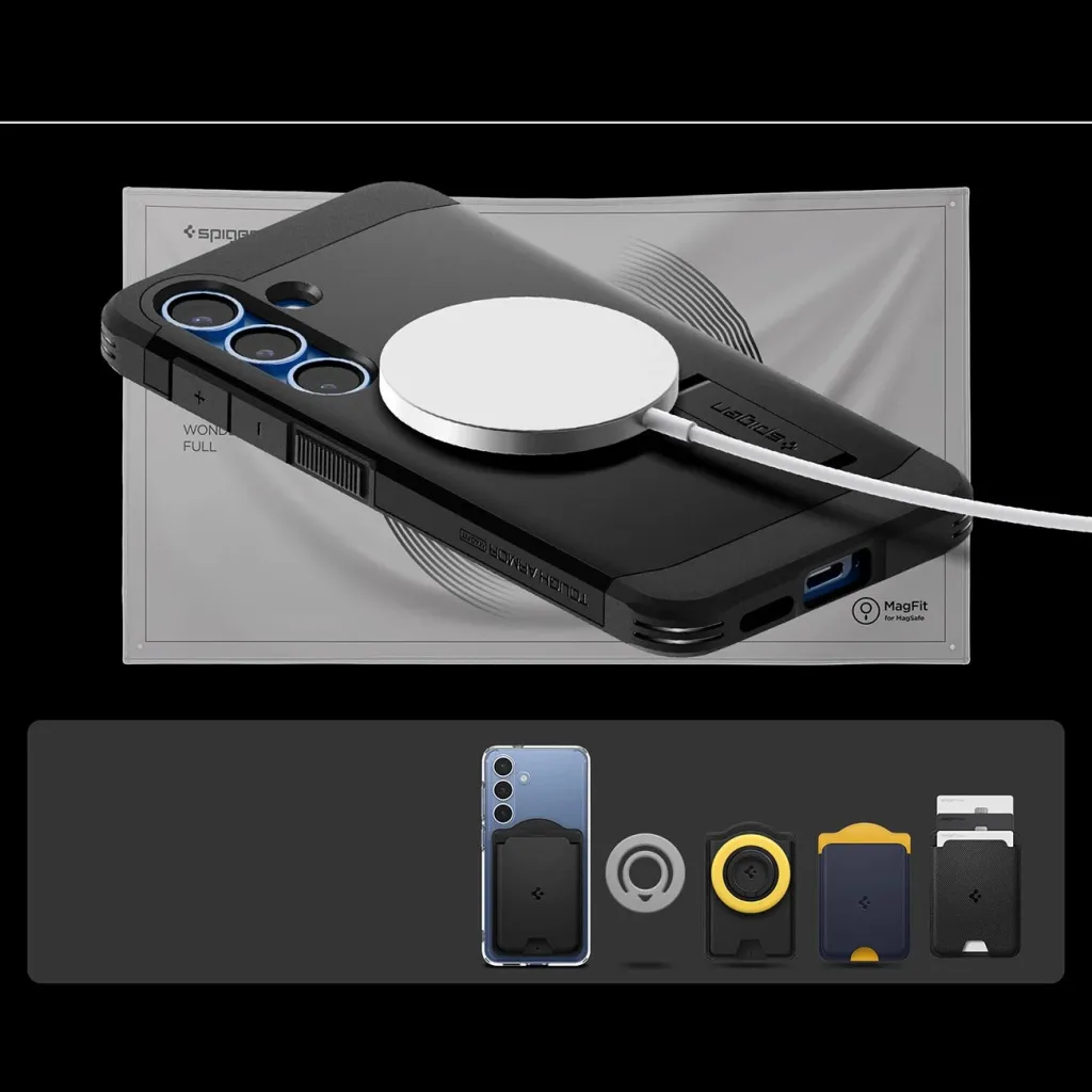 Mbështjellës Spigen Tough Armor MagSafe për Samsung Galaxy S25, zi - 4