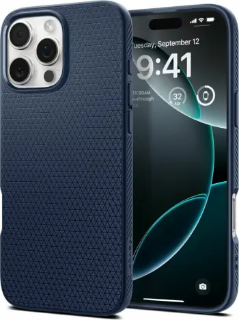 Futrollë Spigen Liquid Air për iPhone 16 Pro Max, TPU, mbrojtje Air Cushion, blu navy