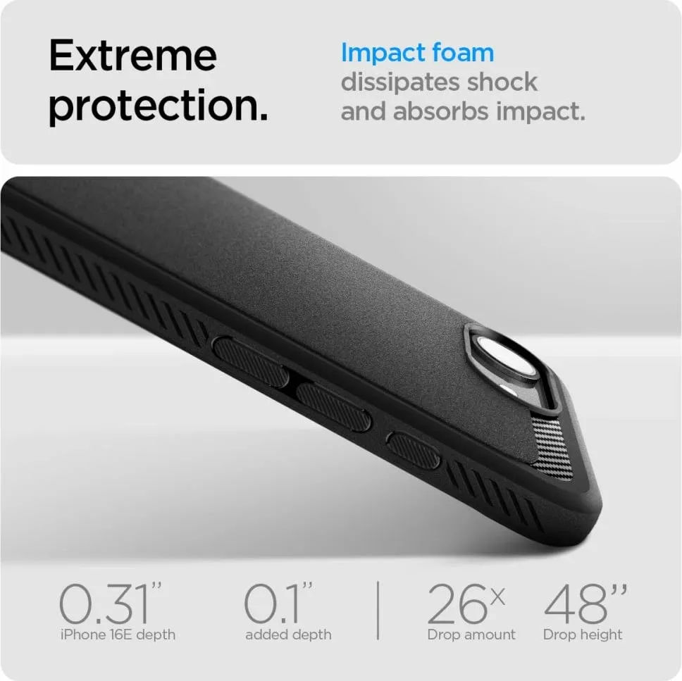 Mbrojtëse për celular Spigen Rugged Armor MagSafe për iPhone 16e, e zezë - 11