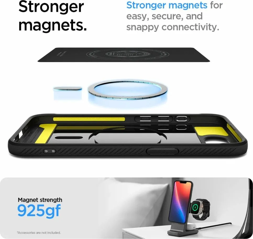 Mbrojtëse për celular Spigen Rugged Armor MagSafe për iPhone 16e, e zezë - 12