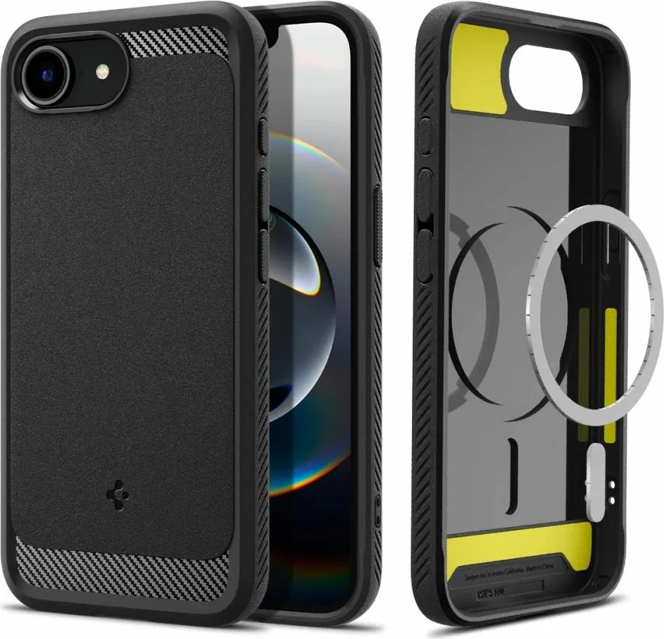 Mbrojtëse për celular Spigen Rugged Armor MagSafe për iPhone 16e, e zezë - 3