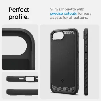 Mbrojtëse për celular Spigen Rugged Armor MagSafe për iPhone 16e, e zezë