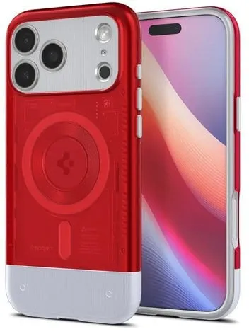 Mbrojtëse telefoni Spigen Classic C1 MagSafe Ruby, për iPhone 17 Pro Max, e kuqe - 1