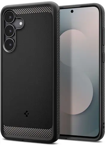Mbulesë telefoni Spigen Rugged Armor Samsung Galaxy S25 FE, silikon, e zezë