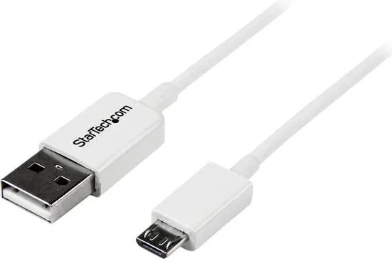 Kabllo StarTech USB-A në microUSB, 1m, e bardhë - 1