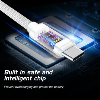 Kabllo tekstili Swissten USB-C / USB-C, 1.2m, e zezë - 3