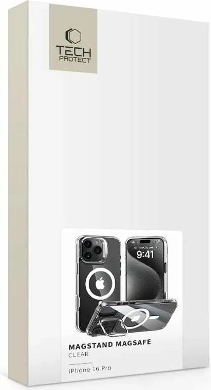 Mbështjellës Tech-Protect MagStand MagSafe për iPhone 16 Pro, Transparent - 3