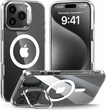 Mbështjellës Tech-Protect MagStand MagSafe për iPhone 16 Pro, Transparent