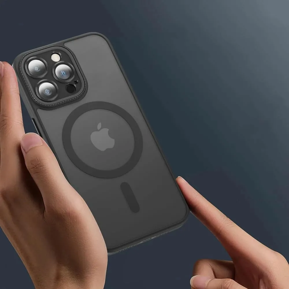 Mbështjellës Tech-Protect MagMat Cam+ për iPhone 15, MagSafe, Gjysem-transparent, Zi - 3