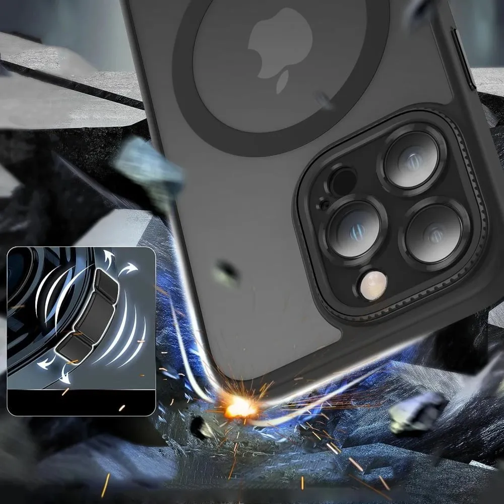 Mbështjellës Tech-Protect MagMat Cam+ për iPhone 15, MagSafe, Gjysem-transparent, Zi - 5