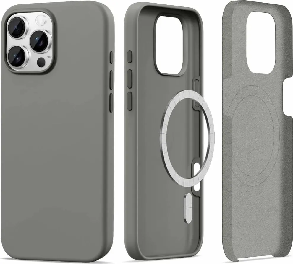 Mbështjellës Tech-Protect Silicone MagSafe për iPhone 16 Pro Max, Gri - 1