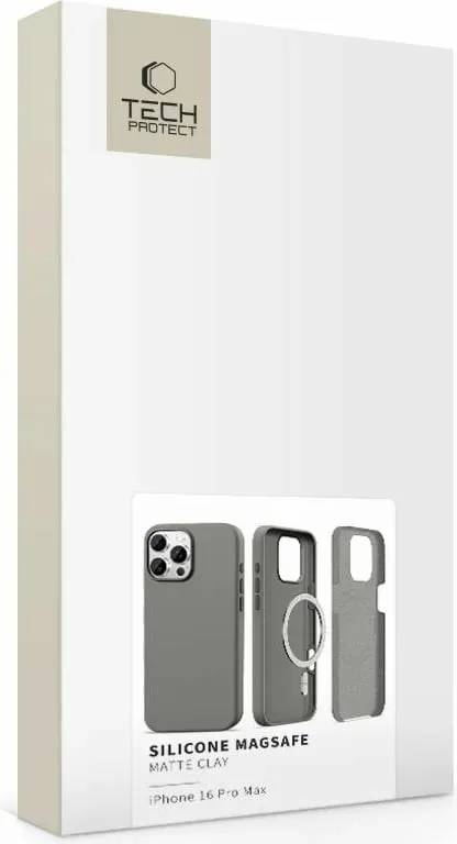 Mbështjellës Tech-Protect Silicone MagSafe për iPhone 16 Pro Max, Gri - 3