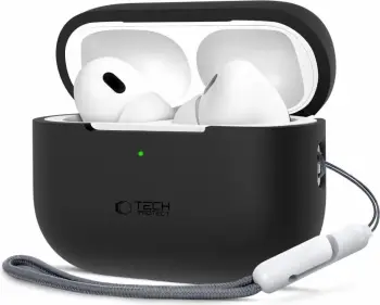 Mbështjellës Tech-Protect për AirPods Pro/Pro 2, Silikon, i zi