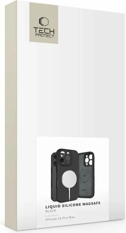 Mbështjellës Tech-Protect Liquid Silicone MagSafe për iPhone 16 Pro Max, Zi - 4