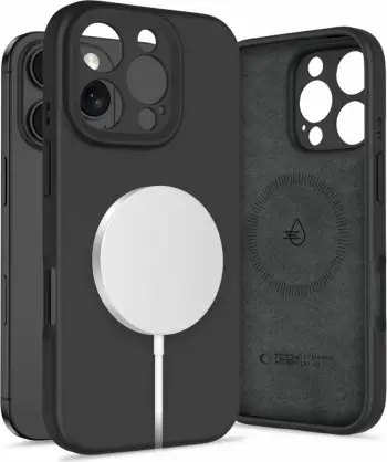 Mbështjellës Tech-Protect Liquid Silicone MagSafe për iPhone 16 Pro Max, Zi