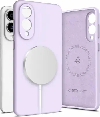 Mbështjellës Tech-Protect Liquid Silicone MagSafe për Samsung Galaxy S25 Edge, Violet