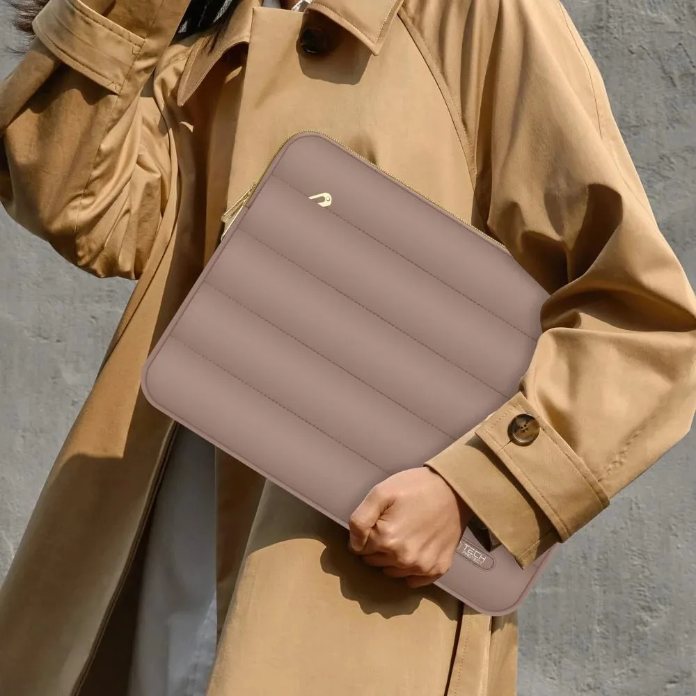 Kasë laptopi Tech-Protect Puffy 13-14", set me çantë aksesorësh, Kafe - 8