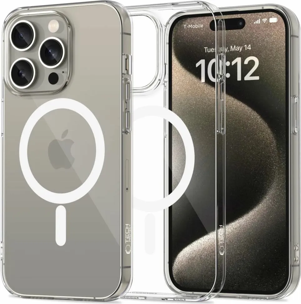 Mbështjellës Tech-Protect FlexAir MagSafe për iPhone 15 Pro, Transparent - 1
