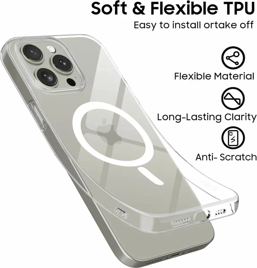 Mbështjellës Tech-Protect FlexAir MagSafe për iPhone 15 Pro, Transparent - 5