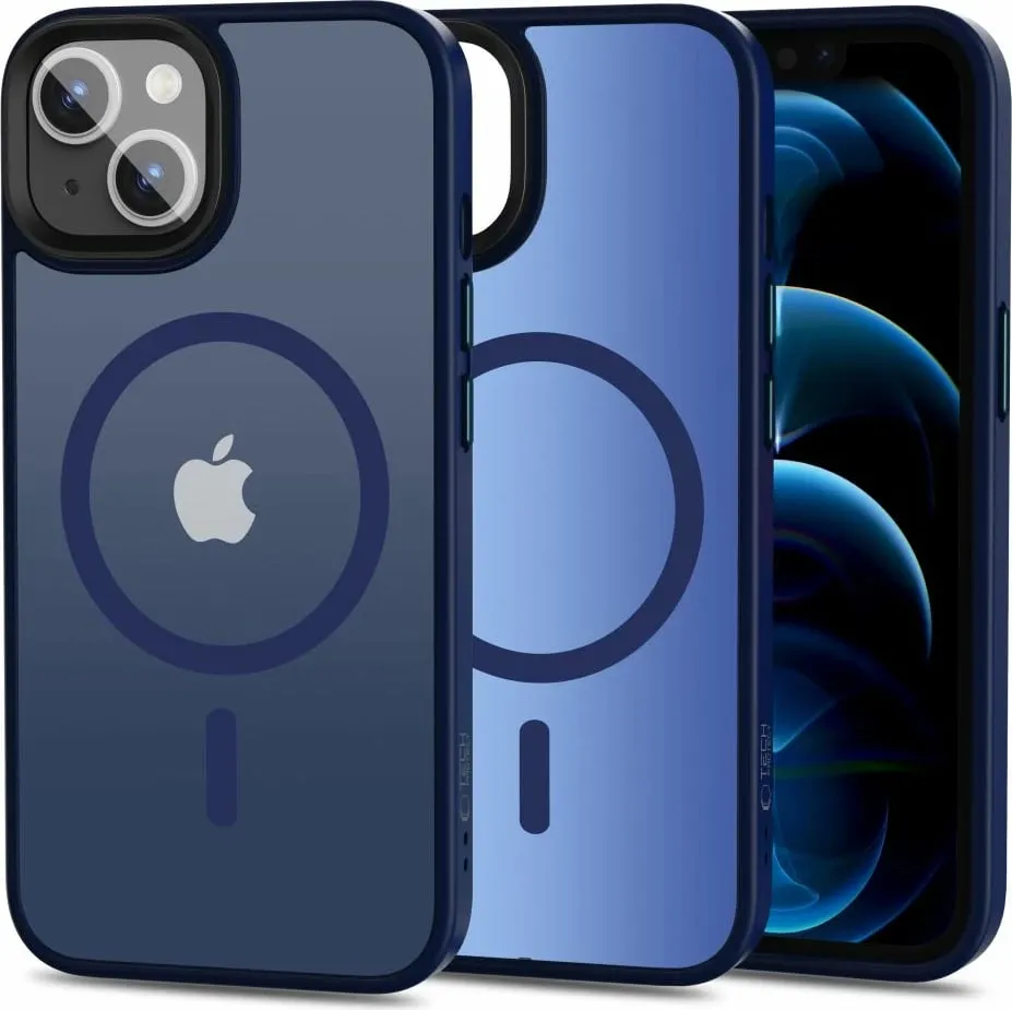 Mbështjellës Tech-Protect MagMat për iPhone 13, MagSafe, gjysmë-transparent, Blu - 1