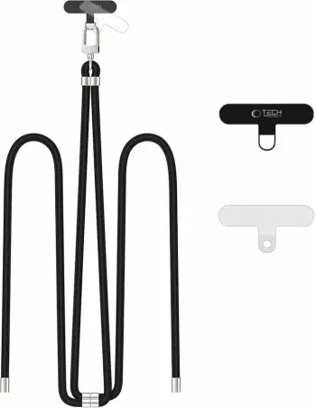 Rrip crossbody për celular Tech-Protect C7S, i zi, me 2 adapterë