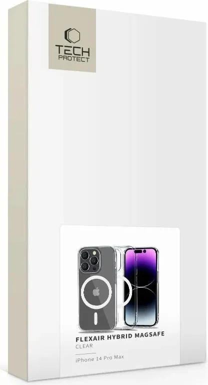 Mbështjellës Tech-Protect FlexAir Hybrid MagSafe për iPhone 14 Pro Max, Transparent - 3