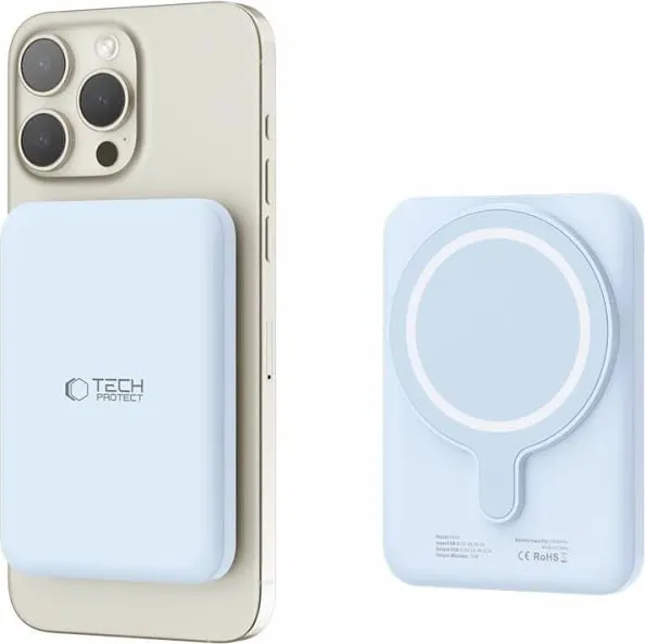 Powerbank Tech-Protect PB10 LifeMag, 5000mAh, MagSafe 15W, blu - 3