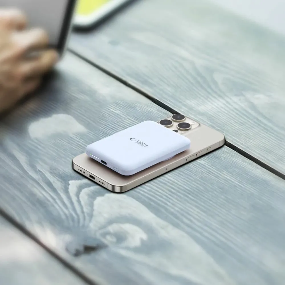 Powerbank Tech-Protect PB10 LifeMag, 5000mAh, MagSafe 15W, blu - 7