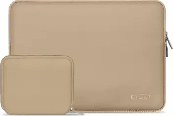 Kasë laptopi Tech-Protect NeoSlim 13-14", set me çantë aksesorësh, Bezhë