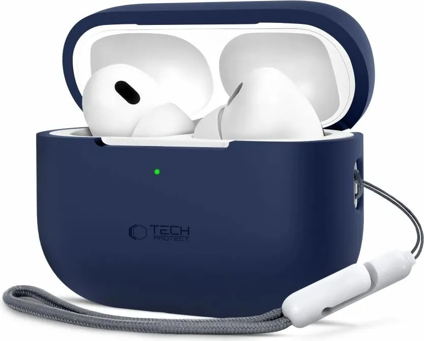 Mbështjellës Tech-Protect për AirPods Pro/Pro 2, Silikon, Kaltër - 1