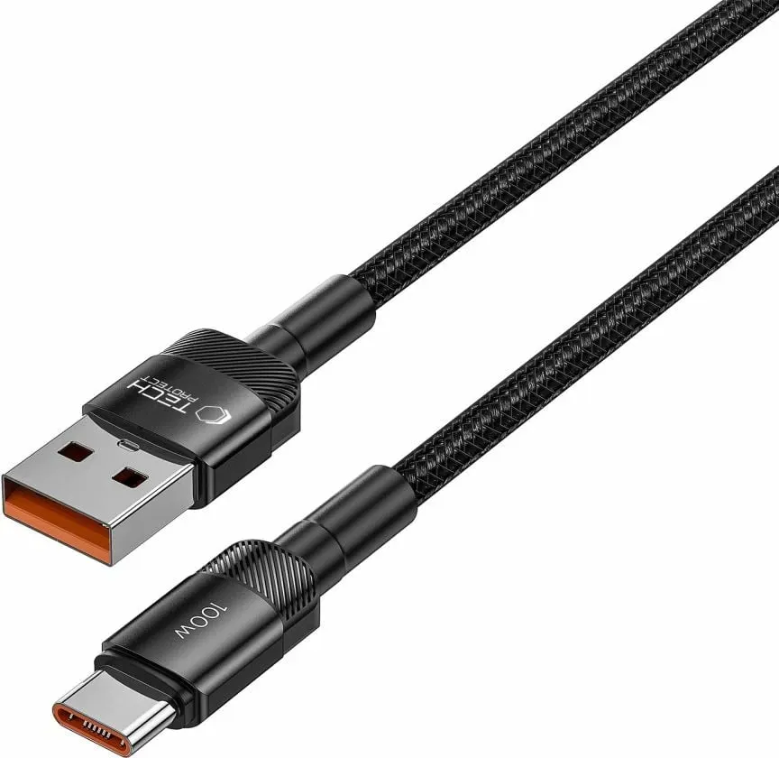 Kabllo Tech-Protect UltraBoost Evo USB-C / USB-A, 2m, 100W, e zezë - 3