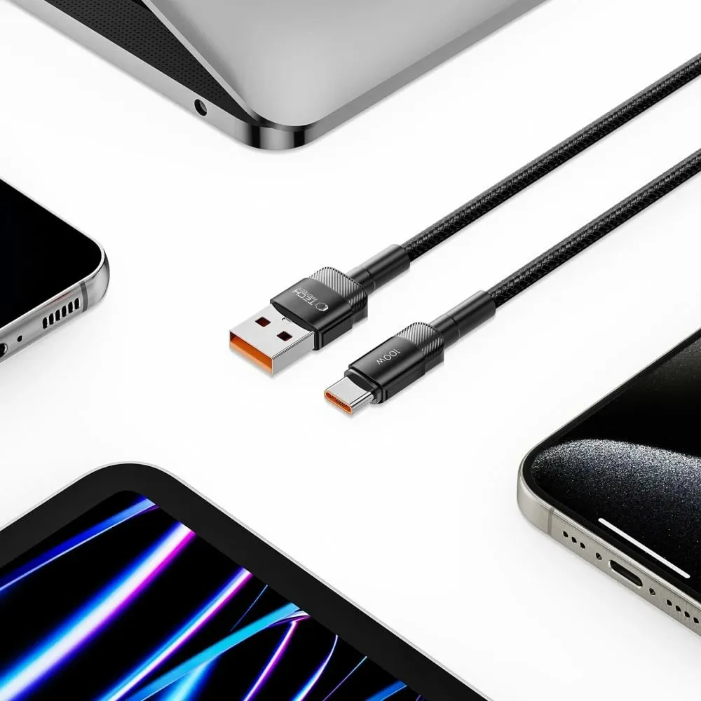 Kabllo Tech-Protect UltraBoost Evo USB-C / USB-A, 2m, 100W, e zezë - 5