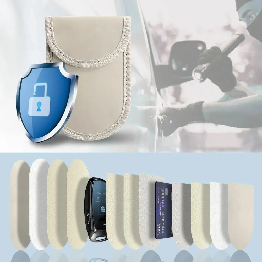 Mbështjellës çelësi makine Tech-Protect KLR100, bllokim RFID, Bezhë - 2