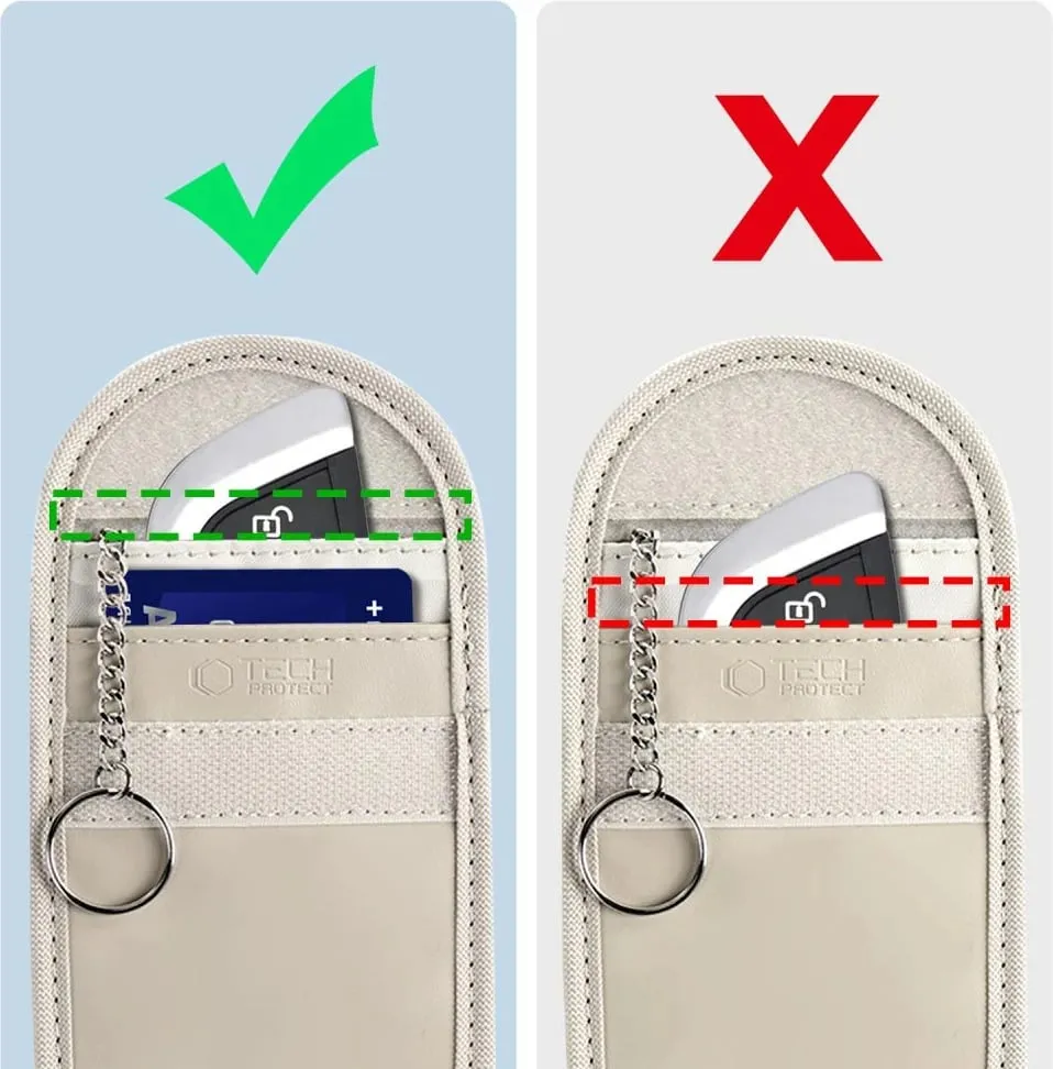 Mbështjellës çelësi makine Tech-Protect KLR100, bllokim RFID, Bezhë - 3