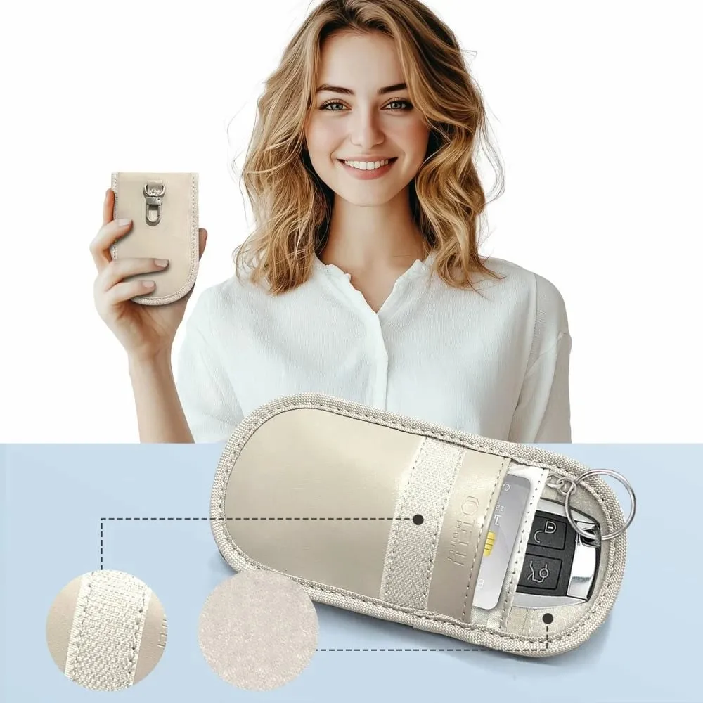 Mbështjellës çelësi makine Tech-Protect KLR100, bllokim RFID, Bezhë - 4