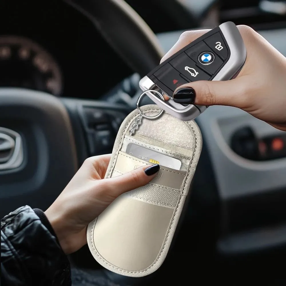 Mbështjellës çelësi makine Tech-Protect KLR100, bllokim RFID, Bezhë - 5