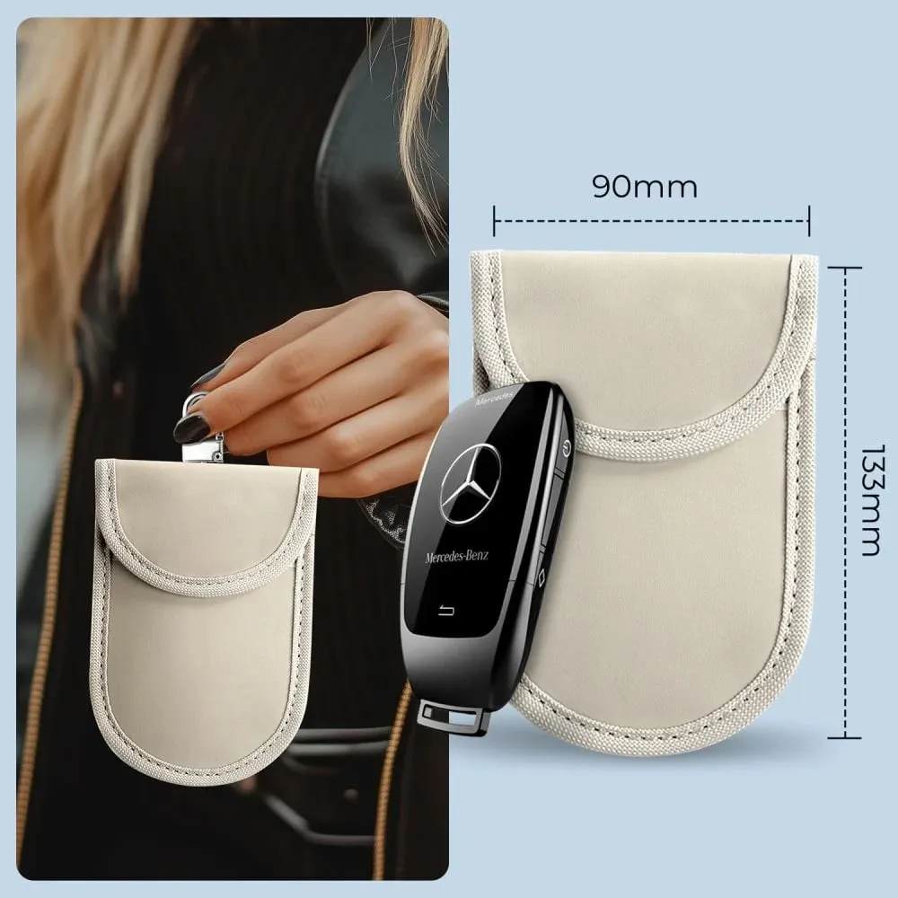 Mbështjellës çelësi makine Tech-Protect KLR100, bllokim RFID, Bezhë - 6