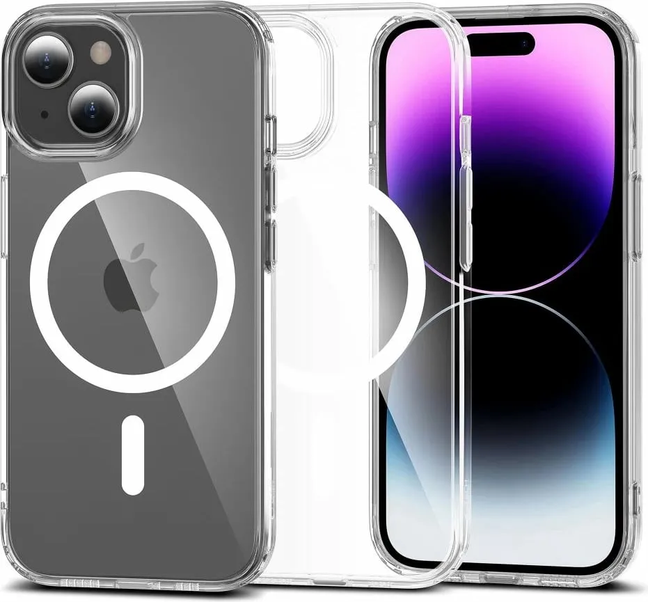 Mbështjellës Tech-Protect FlexAir Hybrid MagSafe për iPhone 15, Transparent - 1