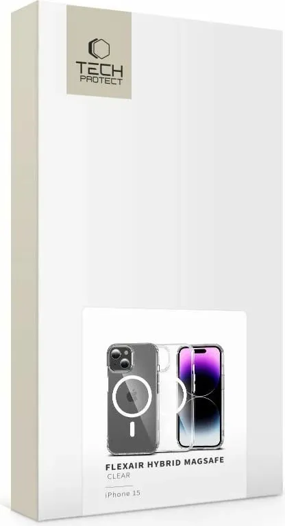Mbështjellës Tech-Protect FlexAir Hybrid MagSafe për iPhone 15, Transparent - 2