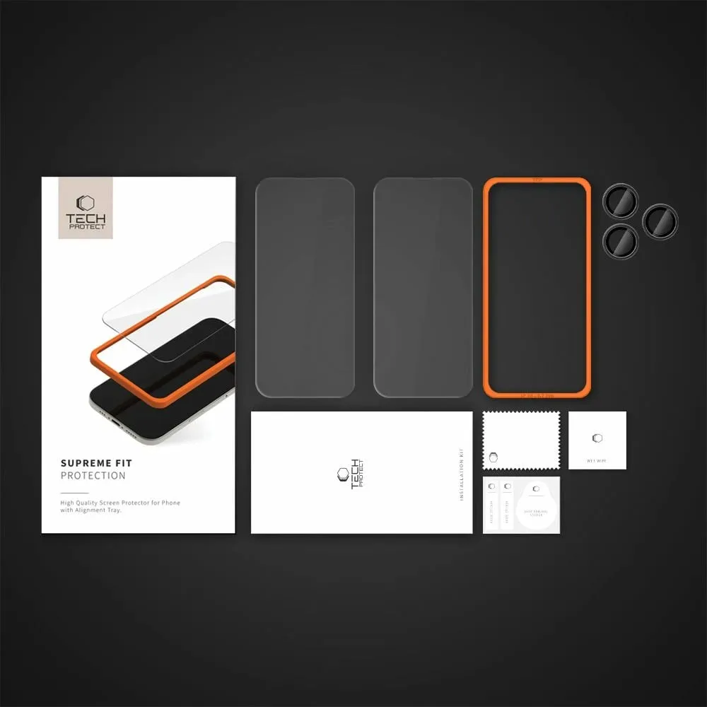 Set mbrojtës Tech-Protect Supreme, për iPhone 16 Pro, 3 copë, Transparent - 2
