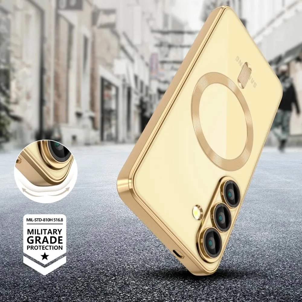 Mbështjellës Tech-Protect MagFlex për Samsung Galaxy S25, MagSafe, Transparent Gold - 4